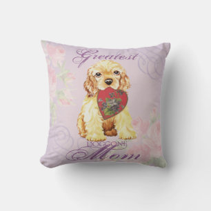 Cocker Spaniel Heart Mom Throw Pillow
