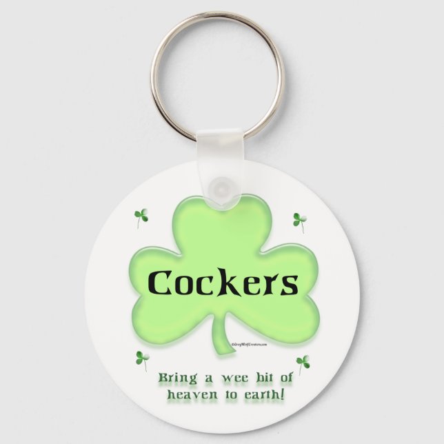 Cocker Spaniel Heaven; St. Patrick's day Cocker  Keychain (Front)