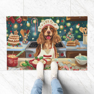 Cocker Spaniel Holiday Baking: Festive Christmas Doormat