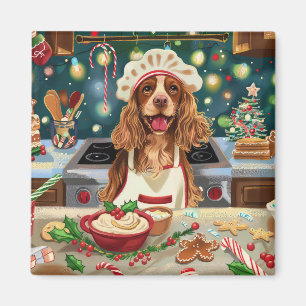 Cocker Spaniel Holiday Baking: Festive Christmas Magnet