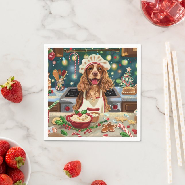 Cocker Spaniel Holiday Baking: Festive Christmas Napkins (Insitu)