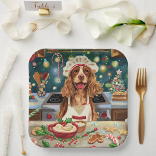 Cocker Spaniel Holiday Baking: Festive Christmas Paper Plates