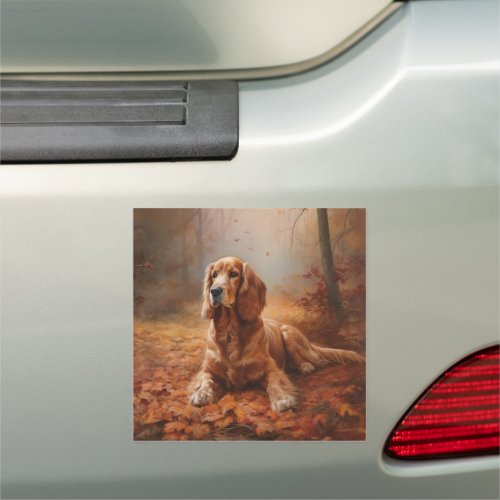 Cocker Spaniel in Autumn Leaves Fall Inspire Car Magnet