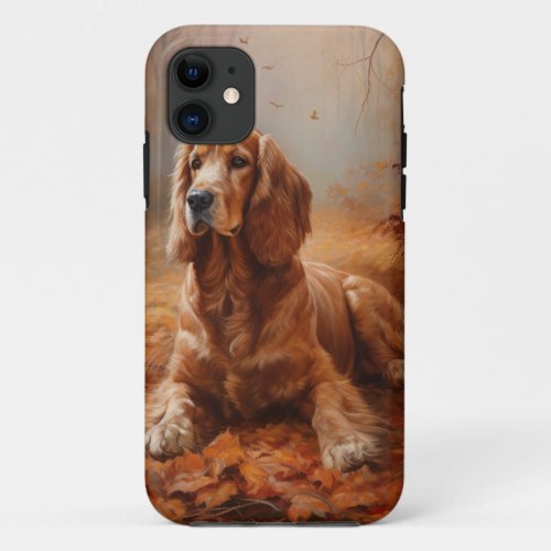 Cocker Spaniel in Autumn Leaves Fall Inspire iPhone 11 Case