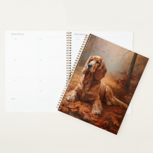 Cocker Spaniel in Autumn Leaves Fall Inspire Planner