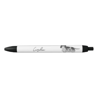 Cocker Spaniel In Black And White & Custom Text Pen