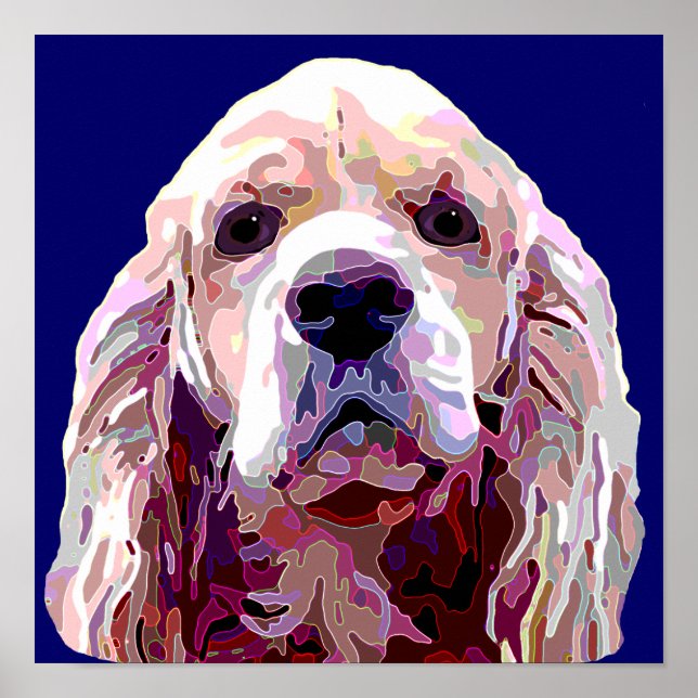 Cocker Spaniel in Bright Colors Poster (Front)