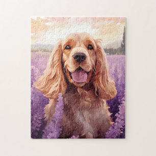 Cocker Spaniel in Lavender field Jigsaw Puzzle