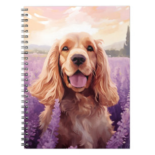 Cocker Spaniel in Lavender field Notebook