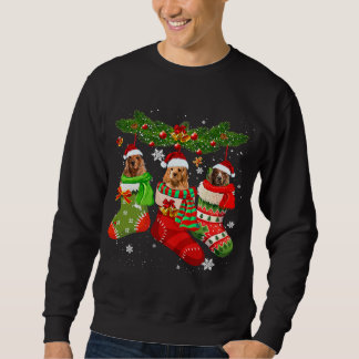 Cocker Spaniel In Sock Xmas Reindeer Santa Dog Sweatshirt