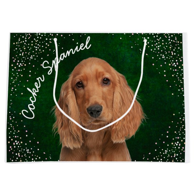 Cocker Spaniel Large Gift Bag (Front)