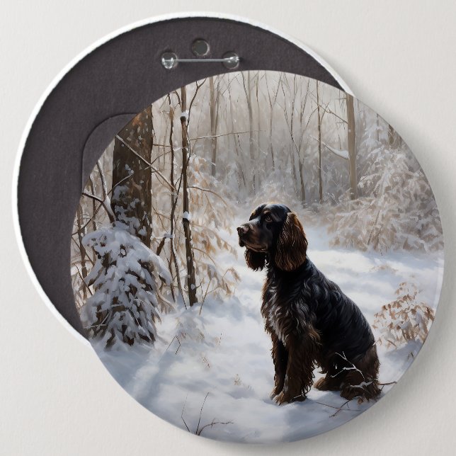 Cocker Spaniel Let It Snow Christmas  Button (Front & Back)