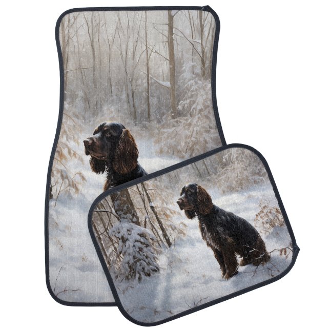 Cocker Spaniel Let It Snow Christmas  Car Floor Mat (Set)
