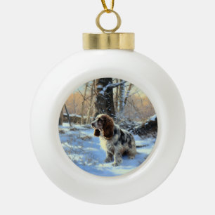 Cocker Spaniel Let It Snow Christmas Ceramic Ball Christmas Ornament