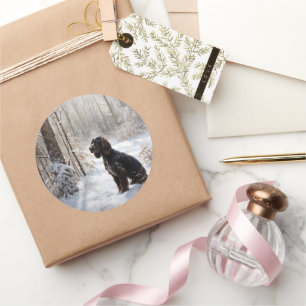 Cocker Spaniel Let It Snow Christmas Classic Round Sticker