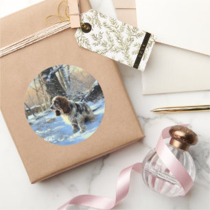 Cocker Spaniel Let It Snow Christmas Classic Round Sticker