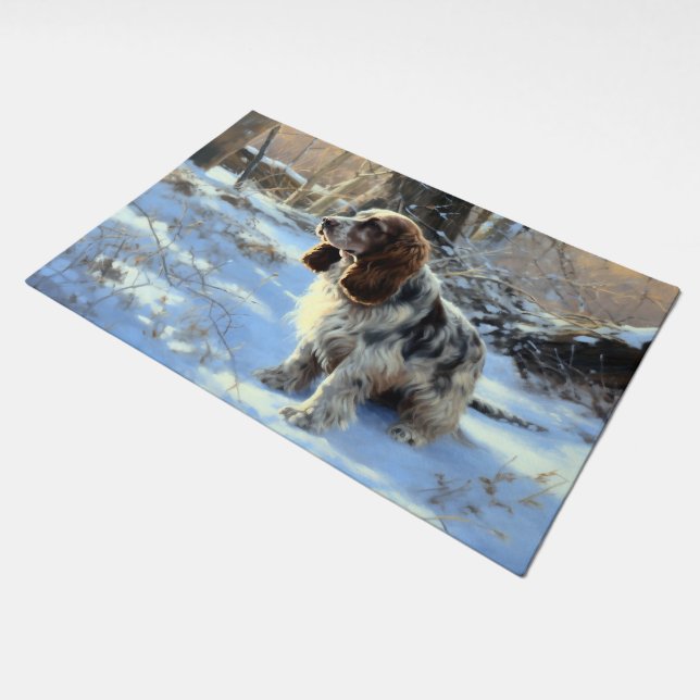 Cocker Spaniel Let It Snow Christmas  Doormat (Angled)