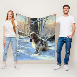 Cocker Spaniel Let It Snow Christmas Fleece Blanket