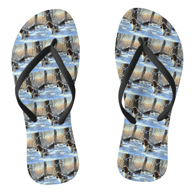 Cocker Spaniel Let It Snow Christmas  Flip Flops (Footbed)