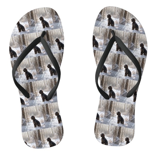 Cocker Spaniel Let It Snow Christmas  Flip Flops (Footbed)