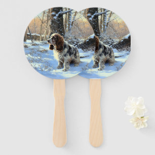 Cocker Spaniel Let It Snow Christmas  Hand Fan