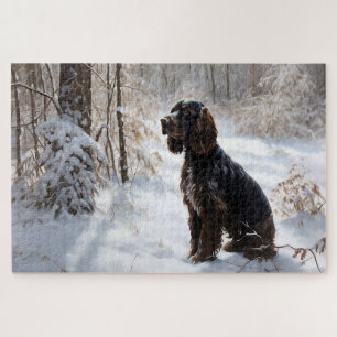 Cocker Spaniel Let It Snow Christmas Jigsaw Puzzle