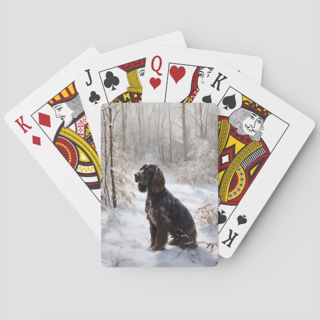 Cocker Spaniel Let It Snow Christmas  Poker Cards (Back)