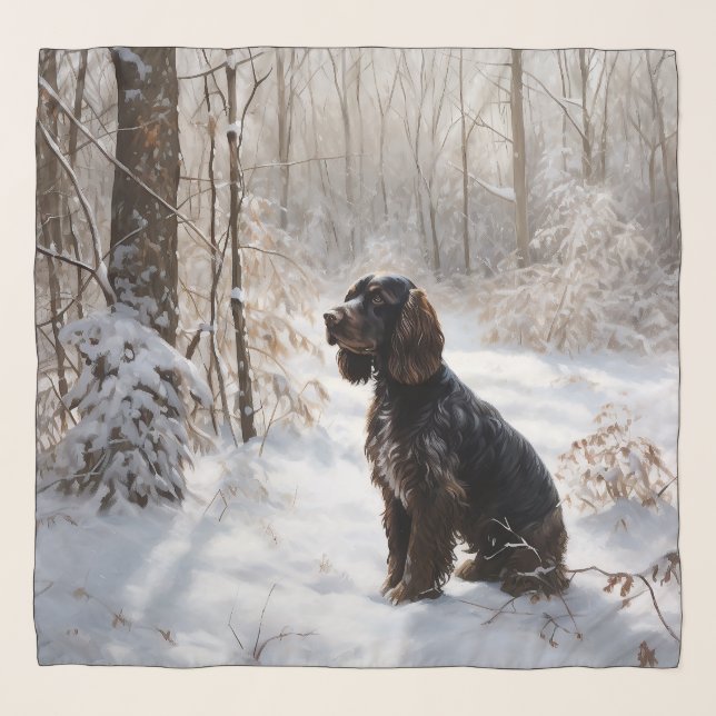 Cocker Spaniel Let It Snow Christmas  Scarf (Front)