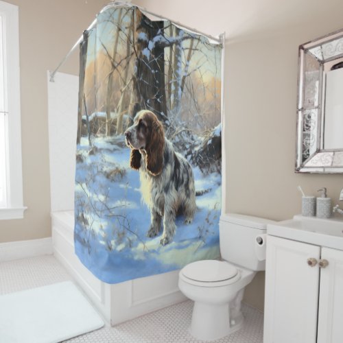 Cocker Spaniel Let It Snow Christmas  Shower Curtain