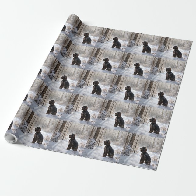 Cocker Spaniel Let It Snow Christmas  Wrapping Paper (Unrolled)