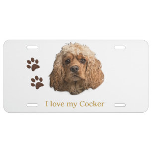 Cocker Spaniel License Plate