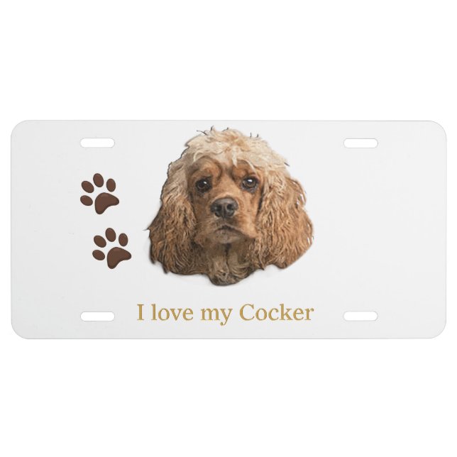 Cocker Spaniel License Plate (Front)