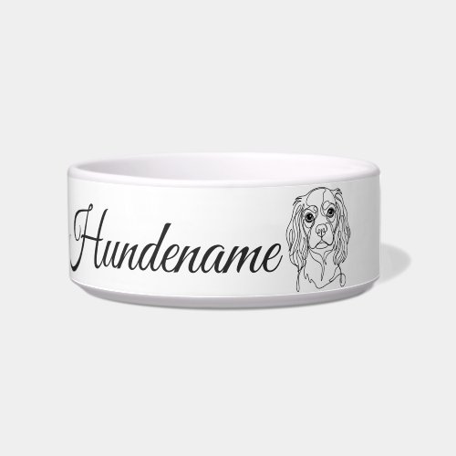 Cocker Spaniel Line Art personalized bowl