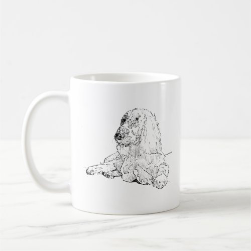 Cocker Spaniel Line Drawing Art Dog Coffee Mug