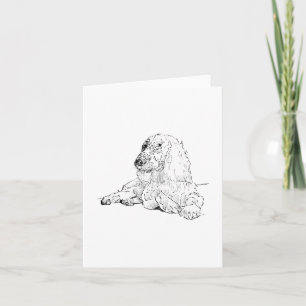 Cocker Spaniel Line Drawing Art Dog Holiday Card