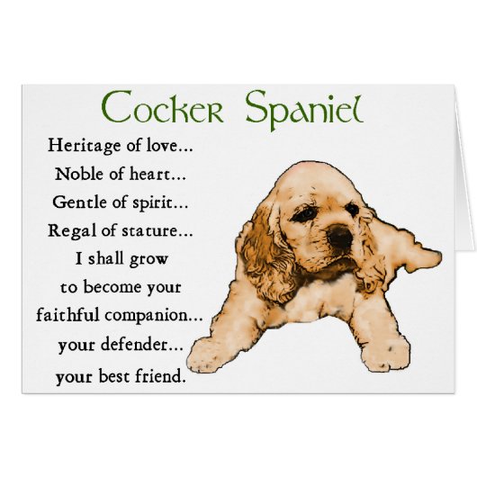 Cocker Spaniel Lovers Gifts Cards (Front Horizontal)
