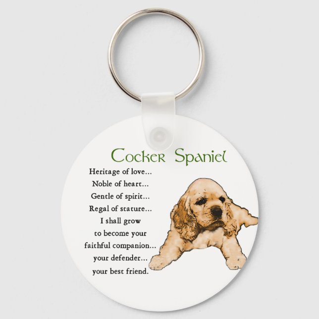 Cocker Spaniel Lovers Gifts Keychain (Front)