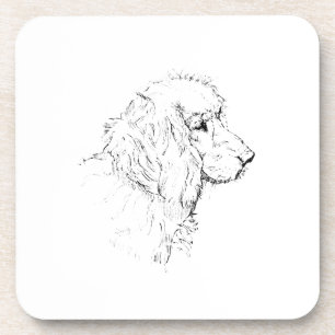 Cocker Spaniel – Minimalist Dog Line Drawing Beverage Coaster