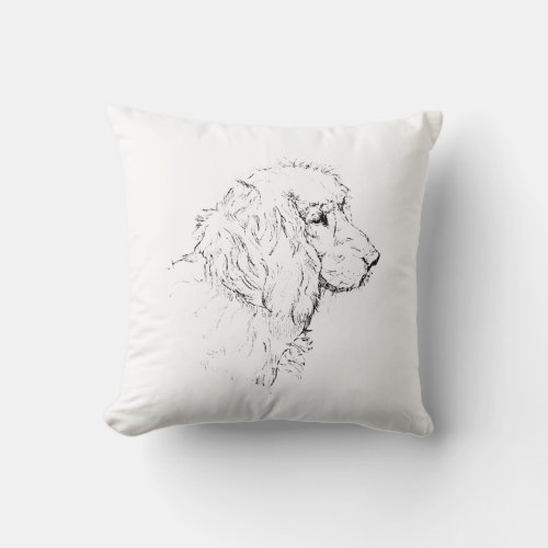 Cocker Spaniel – Minimalist Dog Line Drawing Throw Pillow