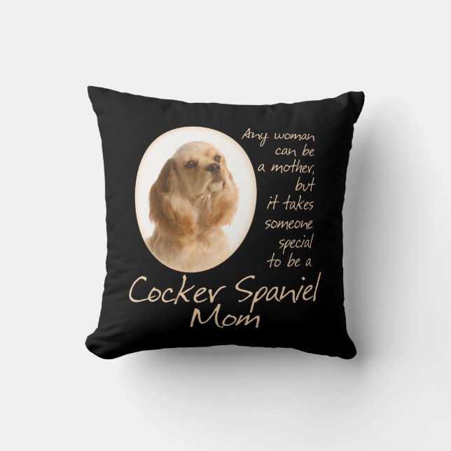 Cocker Spaniel Mom Pillow (Front)