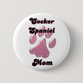Cocker Spaniel Mom Pink Pawprint - Button
