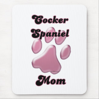 Cocker Spaniel Mom Pink Pawprint  Mouse Pad