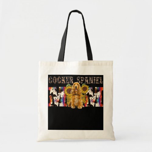 Cocker Spaniel Mom Western Sunflower Mothers Day Tote Bag