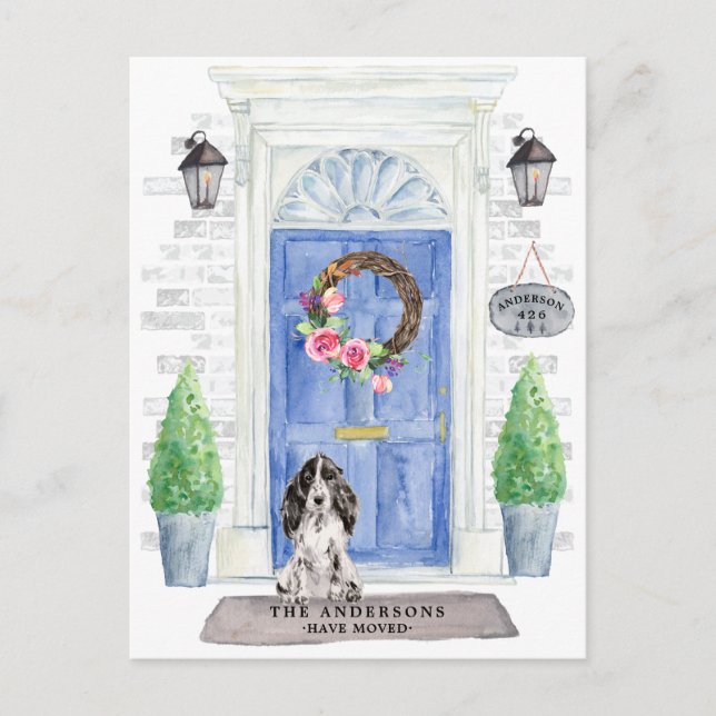 Cocker Spaniel Moving Announcement Postcard (Front)