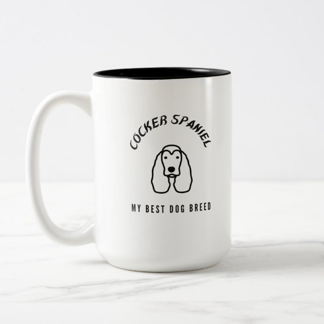 Cocker Spaniel my best dog breed Two-Tone Coffee Mug (Left)