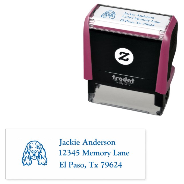 COCKER SPANIEL  | Name and Return Address Self-inking Stamp (In Situ)