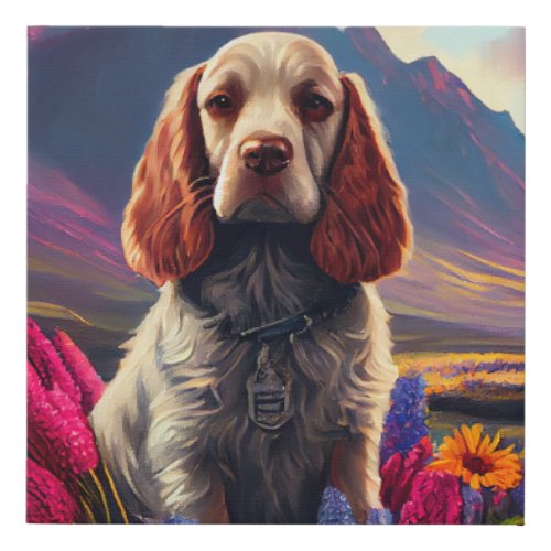 Cocker Spaniel on a Paddle A Scenic Adventure Faux Canvas Print