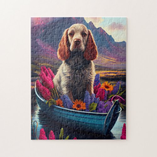 Cocker Spaniel on a Paddle A Scenic Adventure Jigsaw Puzzle