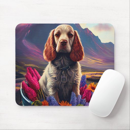 Cocker Spaniel on a Paddle: A Scenic Adventure Mouse Pad