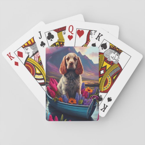 Cocker Spaniel on a Paddle A Scenic Adventure Playing Cards